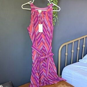 A New Day Pink and Orange Chevron Dress